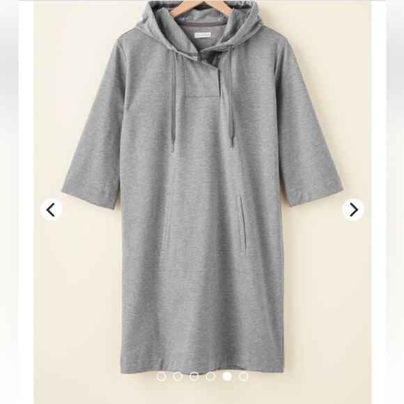 Garnet Hill Lazy Day Hooded 3/4 Sleeve Dress in Gray W1819 Sz M - Picture 5 of 12